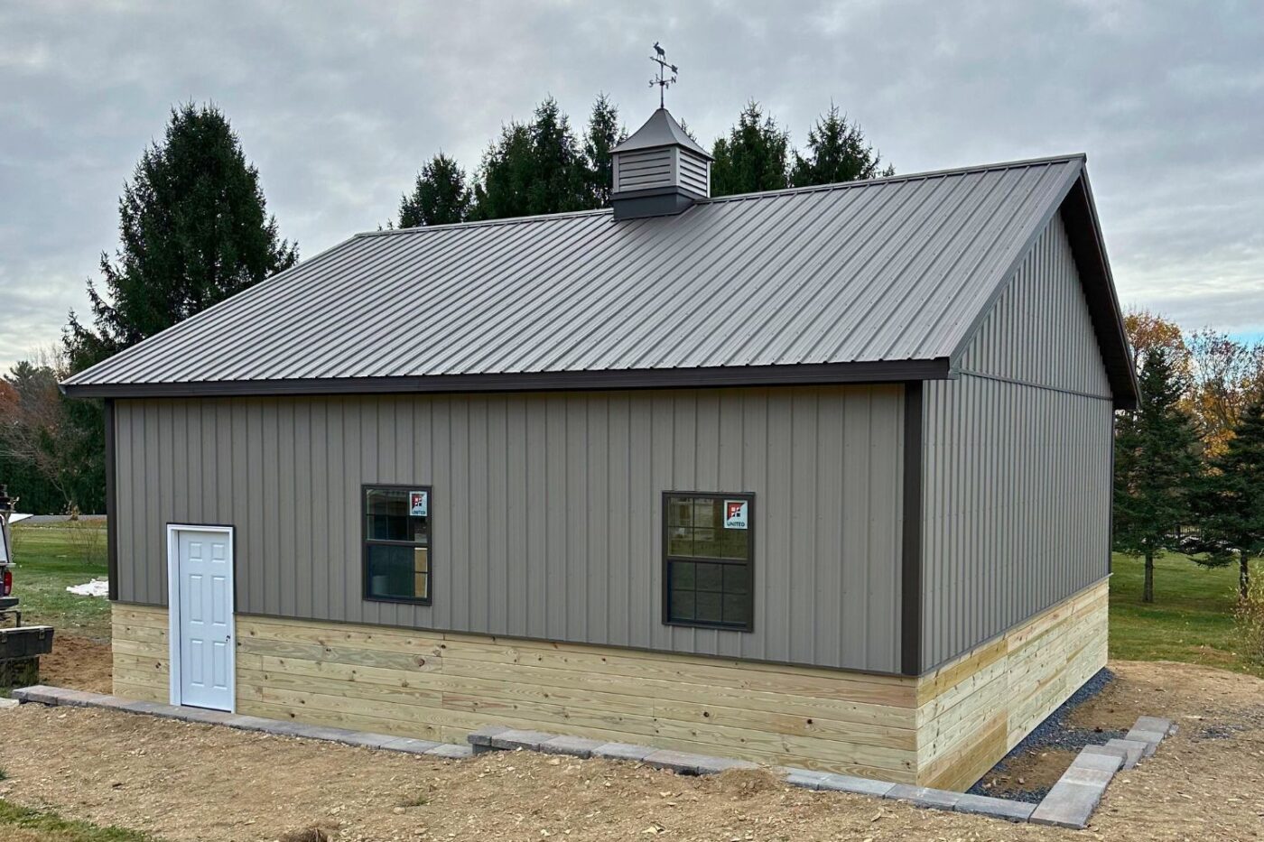View of 30x32 Pole Barn Shed in Nazareth PA on land