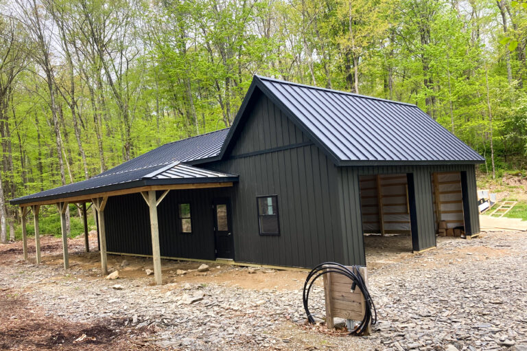backyard 30x50 pole barn garage in newton nj